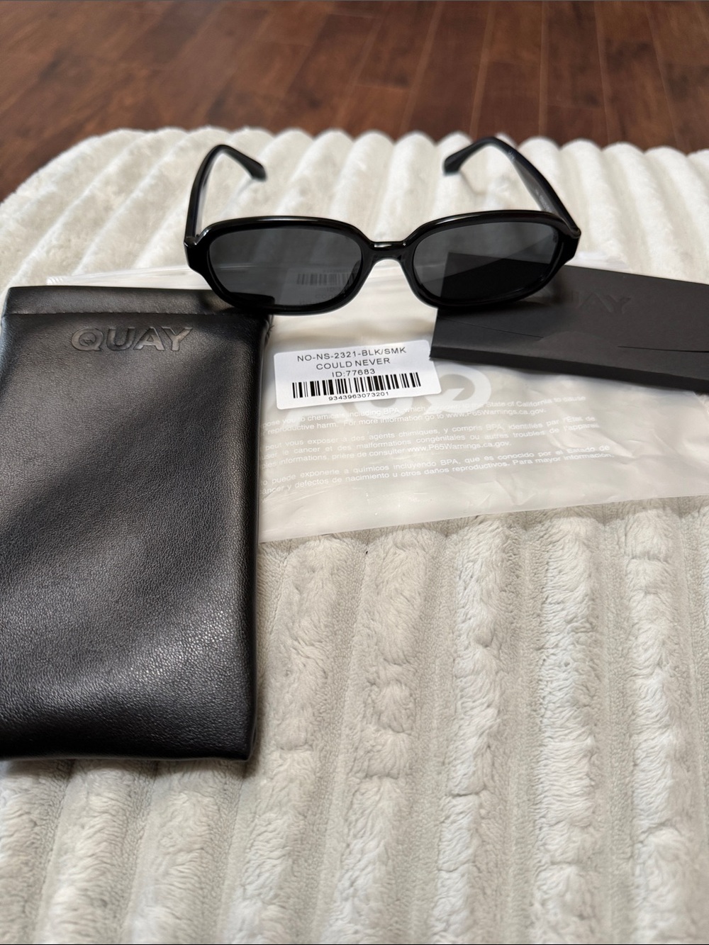 Quay Australia Black Women's Sunglasses with Black Soft Pouch